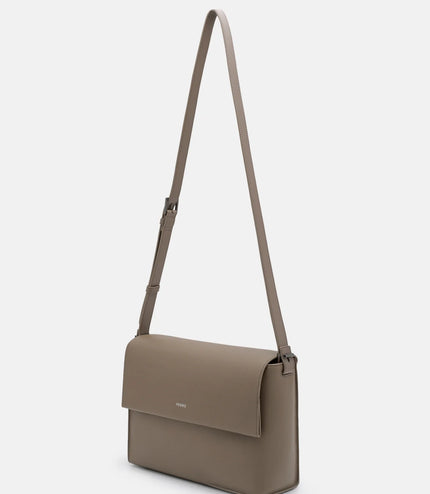Leather Crossbody Bag - Dark Taupe