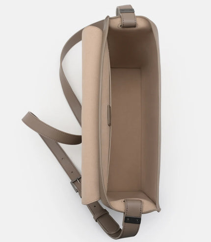Leather Crossbody Bag - Dark Taupe