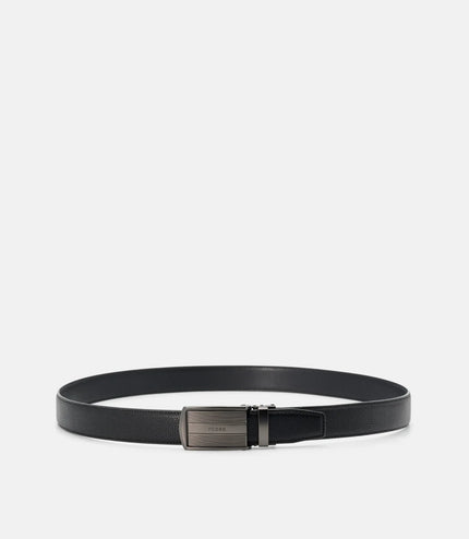 Embossed Leather Automatic Belt - Black