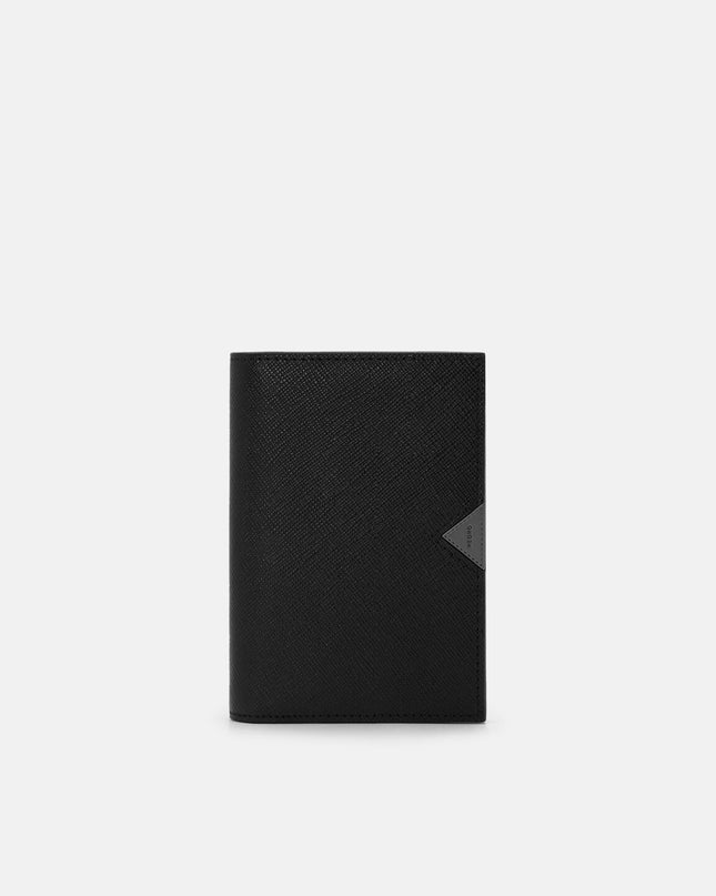 Saffiano Leather Long Card Holder - Black