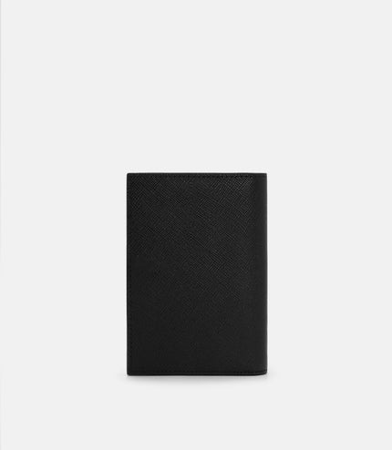 Saffiano Leather Long Card Holder - Black