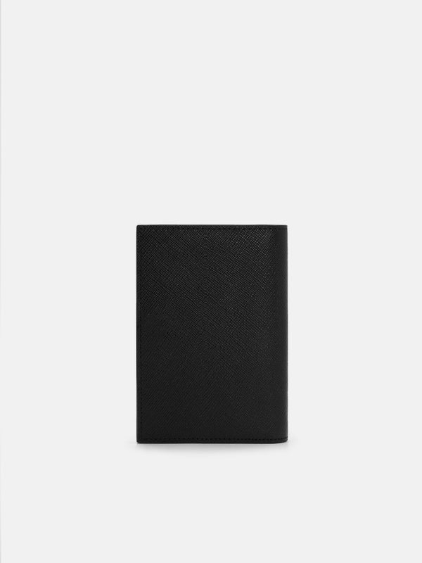 Saffiano Leather Long Card Holder - Black