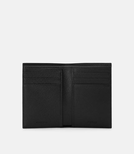 Saffiano Leather Long Card Holder - Black