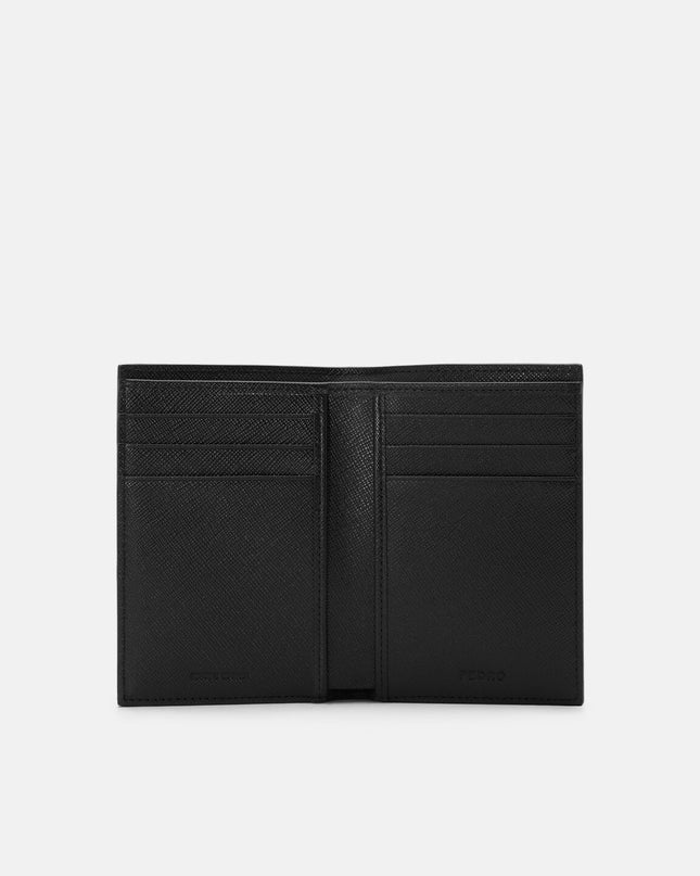 Saffiano Leather Long Card Holder - Black