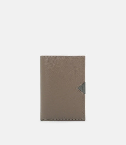 Saffiano Leather Long Card Holder - Dark Taupe