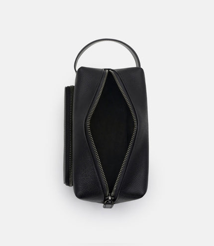 Embossed Leather Pouch - Black