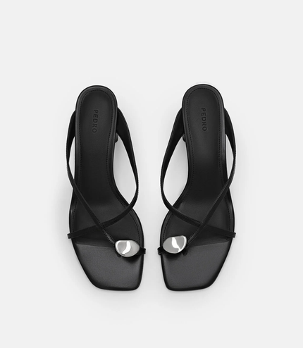Alexis Leather Block Heel Sandals - Black