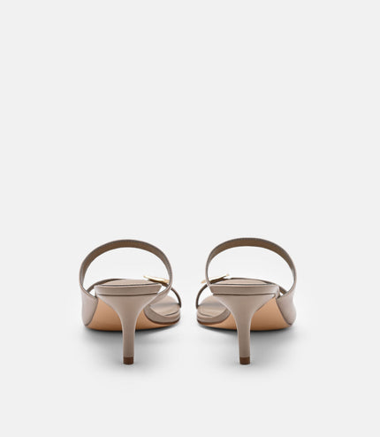 Alexis Leather Stiletto Heel Sandals - Taupe