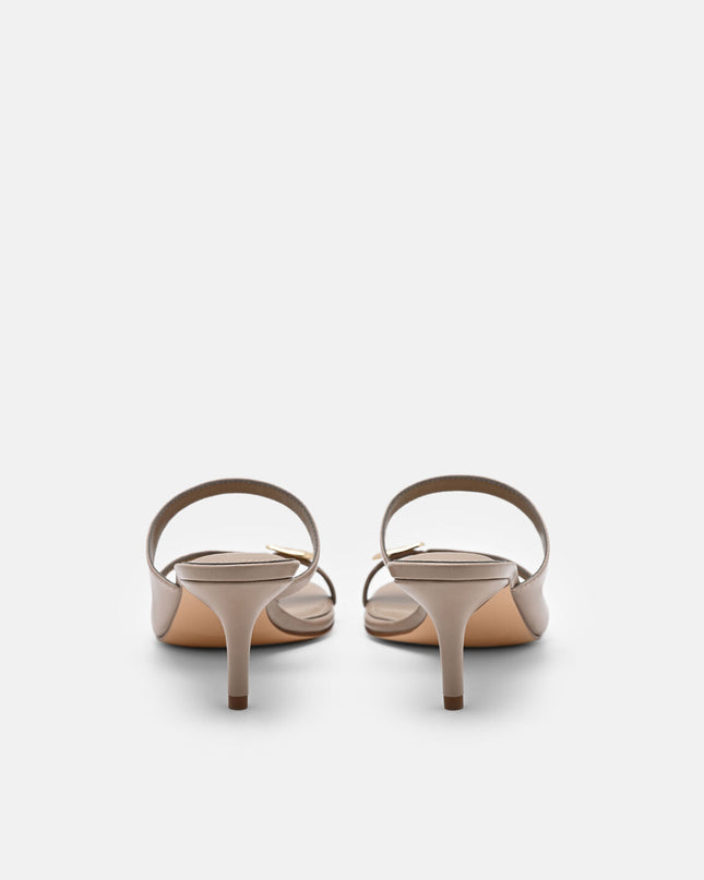 Alexis Leather Stiletto Heel Sandals - Taupe