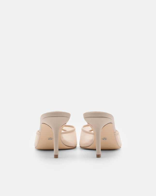 Mesh Heel Sandals - Nude Fabric