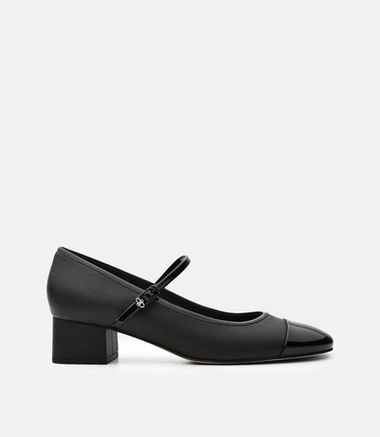 Claude Leather Mary Jane Pumps - Black