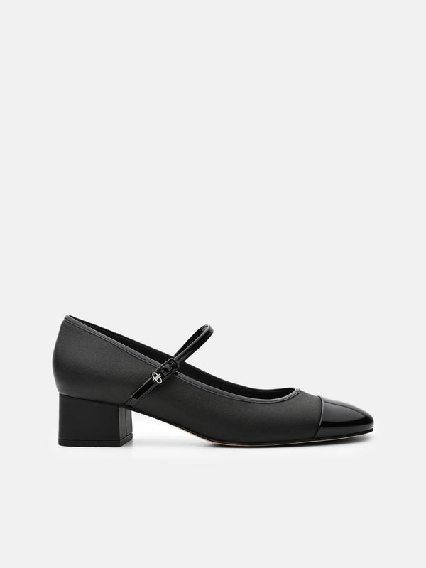 Claude Leather Mary Jane Pumps - Black