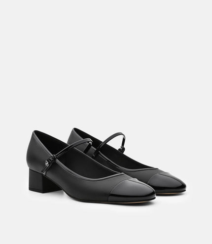 Claude Leather Mary Jane Pumps - Black