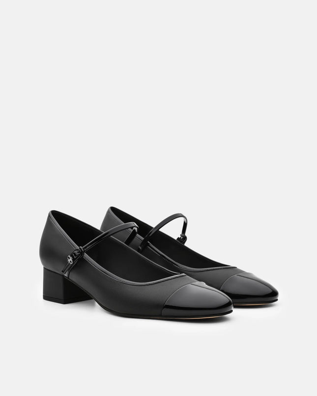 Claude Leather Mary Jane Pumps - Black