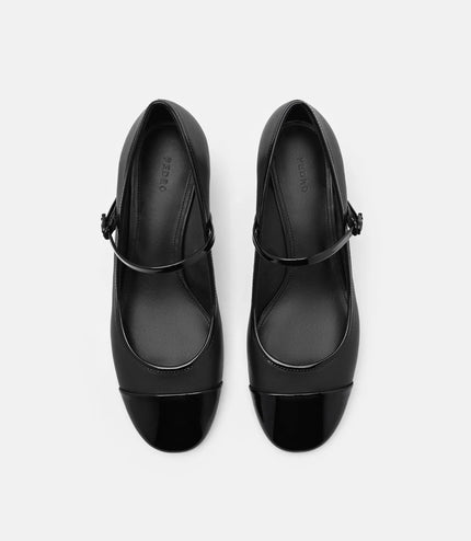Claude Leather Mary Jane Pumps - Black