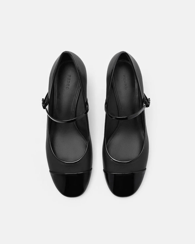 Claude Leather Mary Jane Pumps - Black