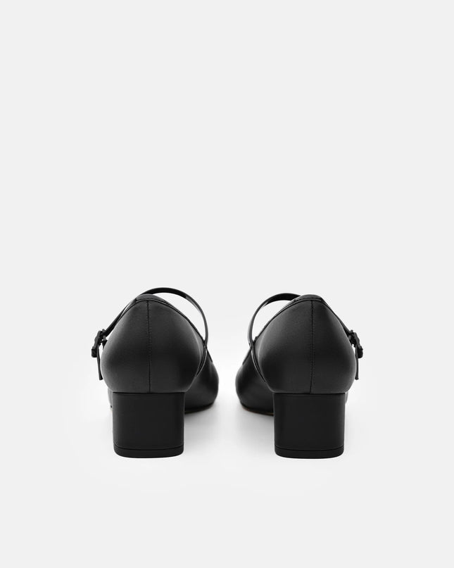 Claude Leather Mary Jane Pumps - Black