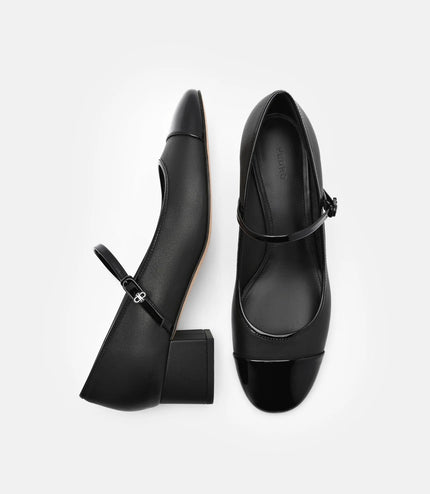 Claude Leather Mary Jane Pumps - Black