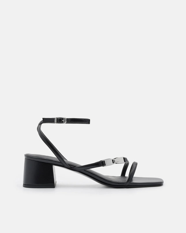 Hitch Ankle Strap Heel Sandals - Black