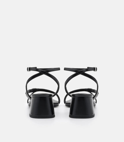 Hitch Ankle Strap Heel Sandals - Black