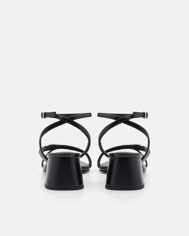 Hitch Ankle Strap Heel Sandals - Black