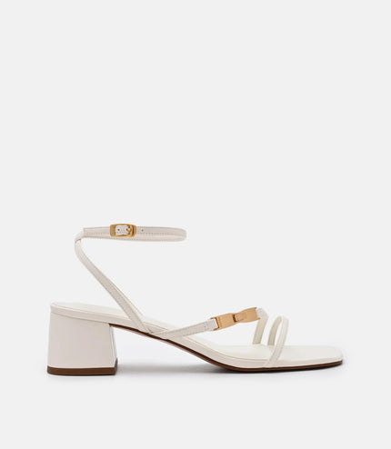 Hitch Ankle Strap Heel Sandals - Chalk