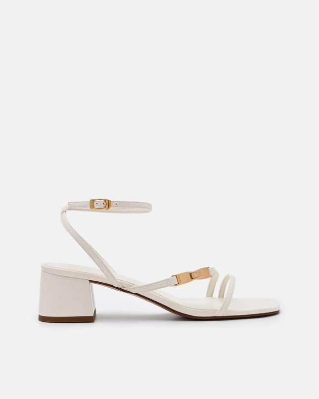 Hitch Ankle Strap Heel Sandals - Chalk