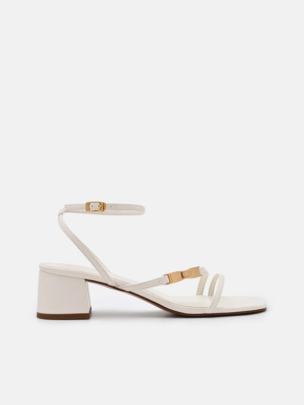 Hitch Ankle Strap Heel Sandals - Chalk