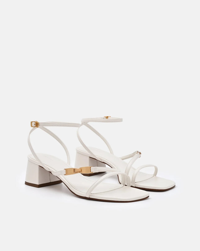 Hitch Ankle Strap Heel Sandals - Chalk