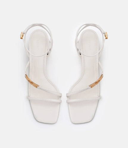 Hitch Ankle Strap Heel Sandals - Chalk