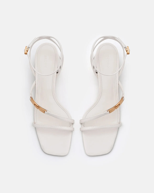 Hitch Ankle Strap Heel Sandals - Chalk