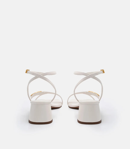 Hitch Ankle Strap Heel Sandals - Chalk