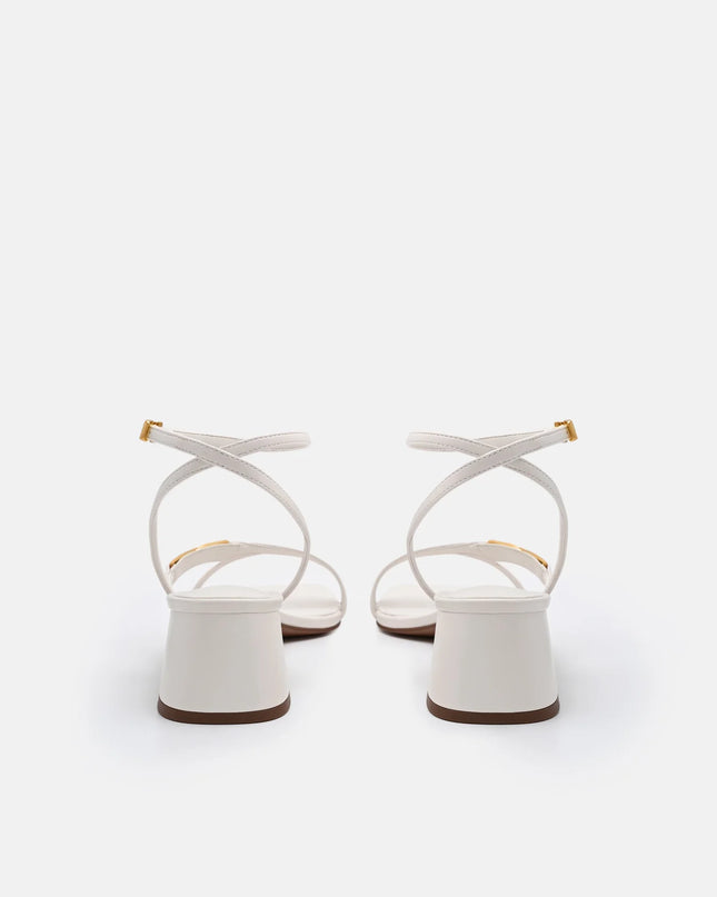 Hitch Ankle Strap Heel Sandals - Chalk