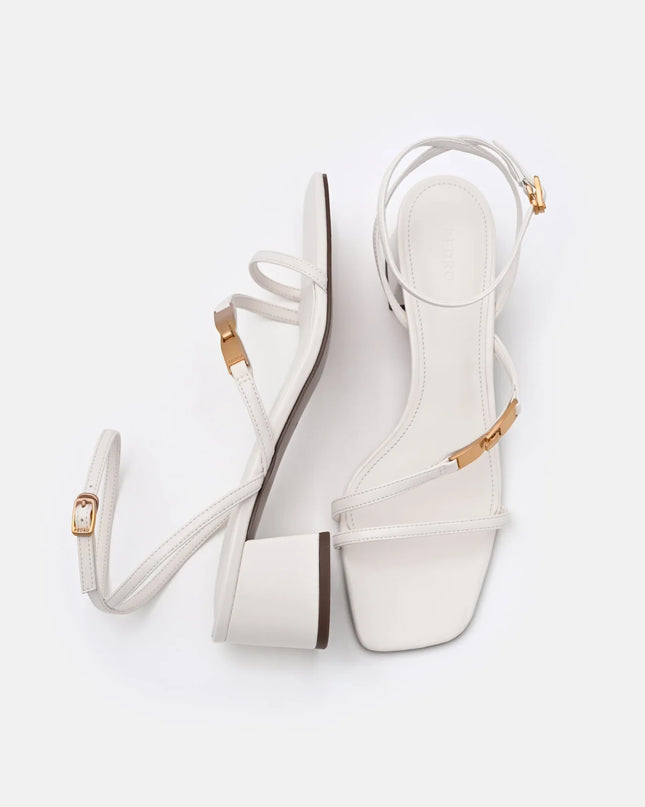 Hitch Ankle Strap Heel Sandals - Chalk
