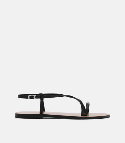 Hitch Ankle Strap Sandals - Black