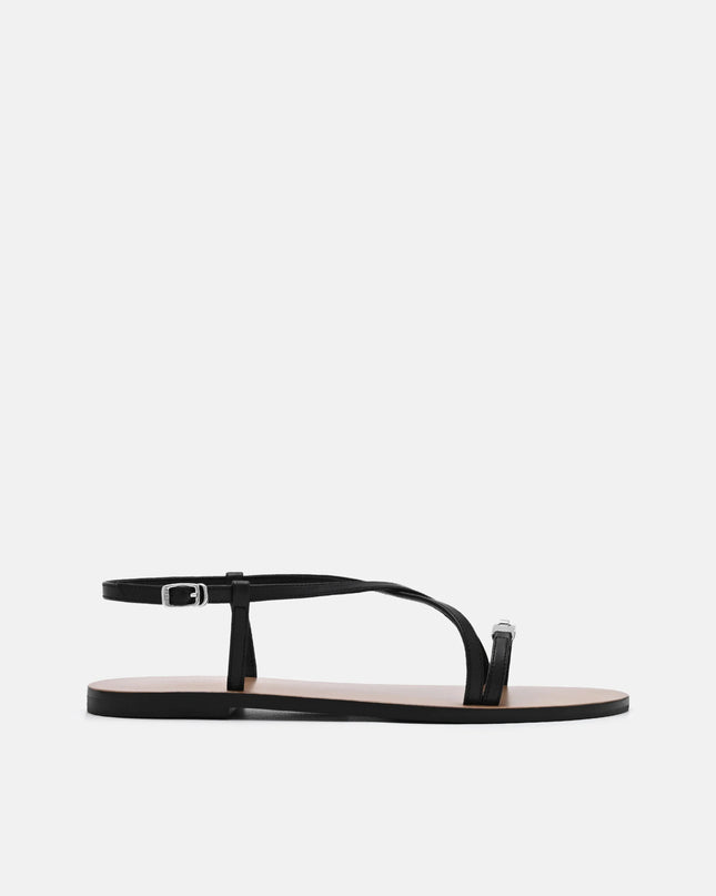 Hitch Ankle Strap Sandals - Black