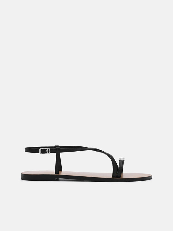 Hitch Ankle Strap Sandals - Black