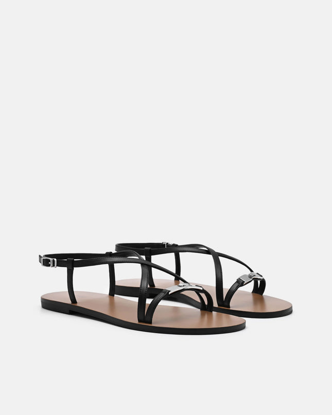 Hitch Ankle Strap Sandals - Black