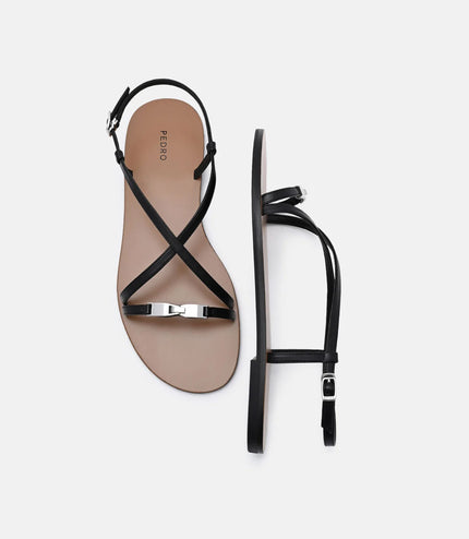 Hitch Ankle Strap Sandals - Black