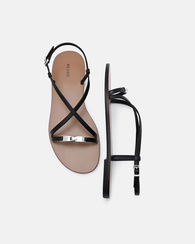 Hitch Ankle Strap Sandals - Black