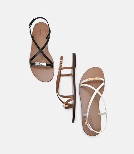Hitch Ankle Strap Sandals - Black