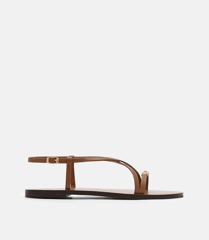 Hitch Ankle Strap Sandals - Cognac