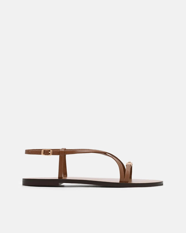 Hitch Ankle Strap Sandals - Cognac