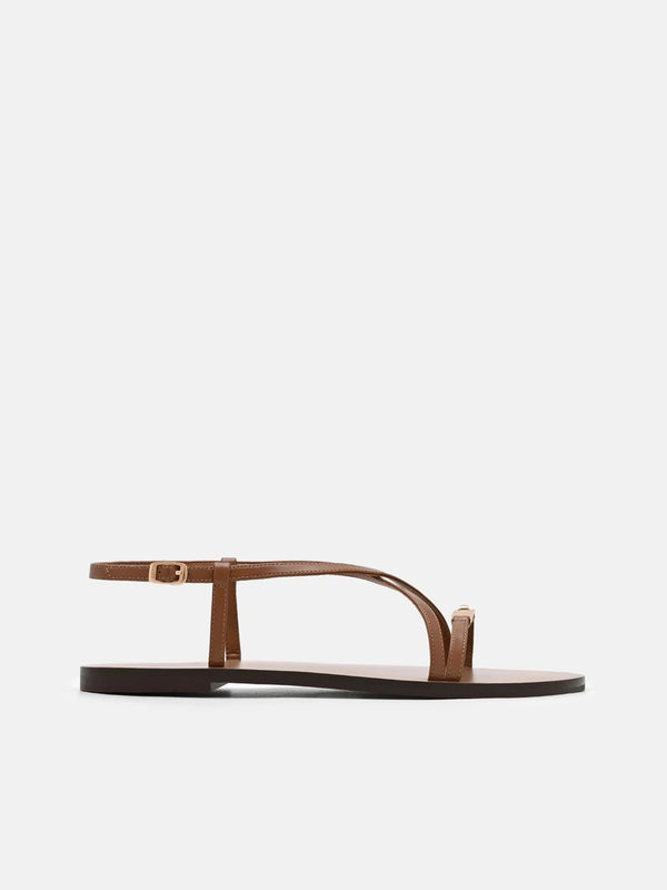Hitch Ankle Strap Sandals - Cognac