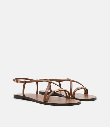 Hitch Ankle Strap Sandals - Cognac