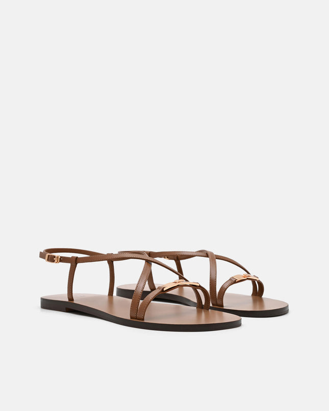 Hitch Ankle Strap Sandals - Cognac