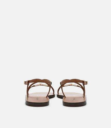 Hitch Ankle Strap Sandals - Cognac