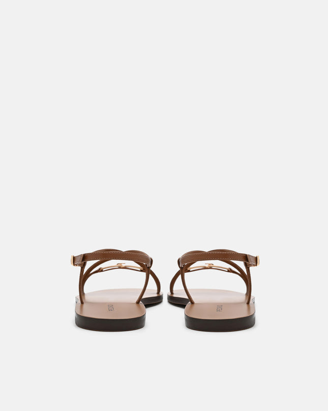 Hitch Ankle Strap Sandals - Cognac