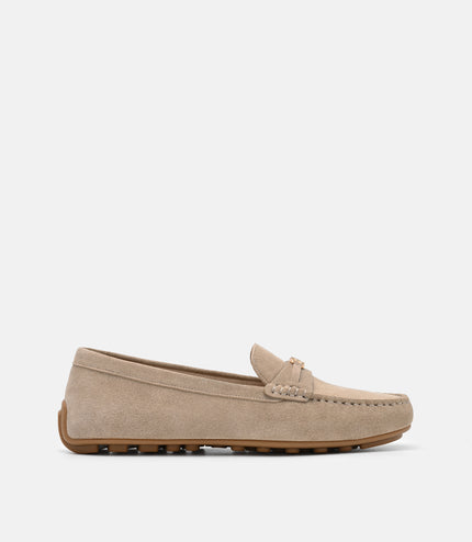 Leather Icon Driving Shoes - Taupe