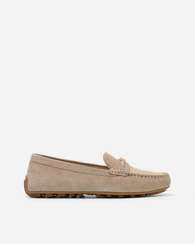 Leather Icon Driving Shoes - Taupe